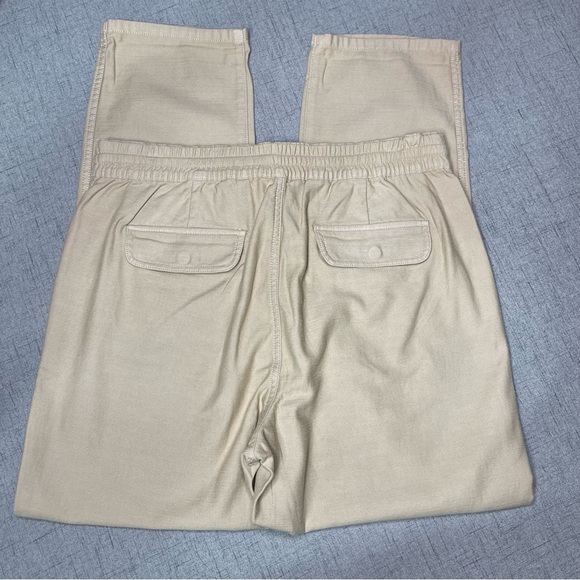 J. Crew Tie Waist Camp Pant Relaxed Fit Khaki Pants Tan Beige Medium - Picture 10 of 16
